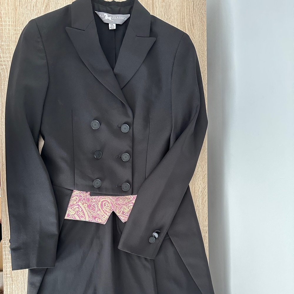R.J. Classics girls black shadbelly size 14Long